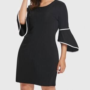 Cato Black Bell Sleeve Dress Formal Long Sleeve Dress Size 8 Large Wear to Work
